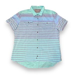 Calvin Klein Striped Short Sleeve Button Down Shirt